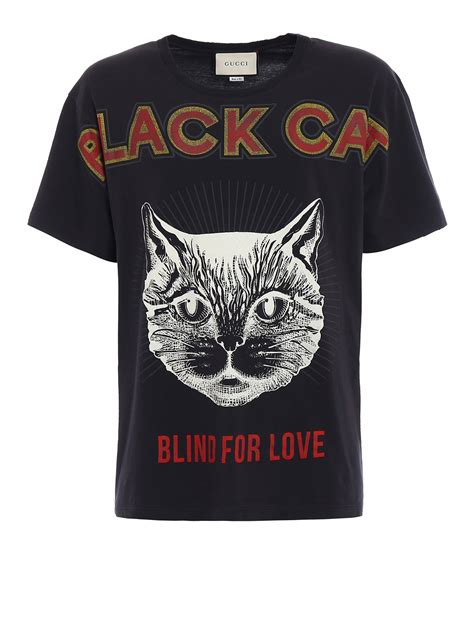 gucci cat print t shirt|Gucci Black Cat Print T.